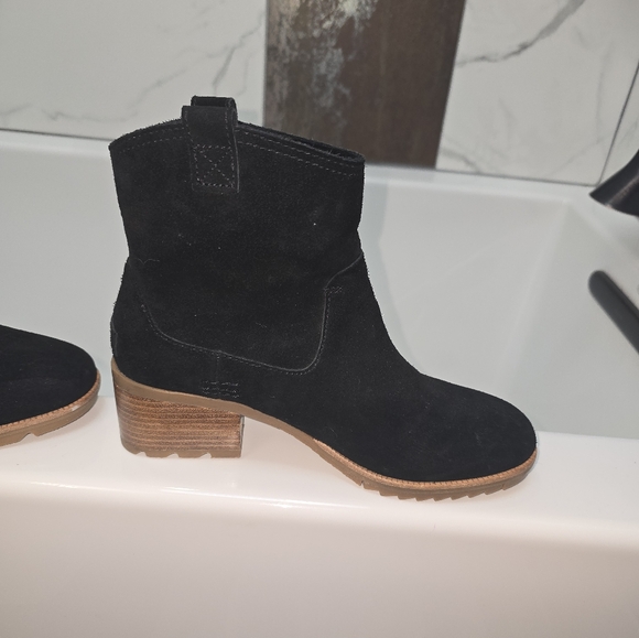 Sorel Cate black suede rain boot 8.5 - Picture 4 of 9